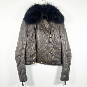 Rizal Lamb Leather Jacket Size 42 Excellent Condition mocha brown black